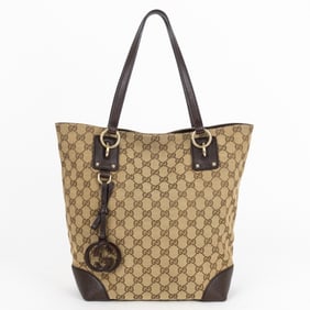 GUCCI MEDIUM CHARM MONOGRAM TOTE
