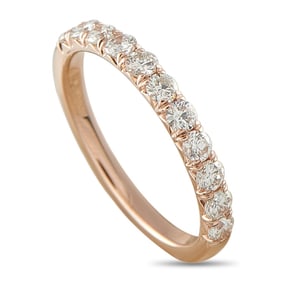 14K ROSE GOLD 0.70CT DIAMOND HALF-ETE RING