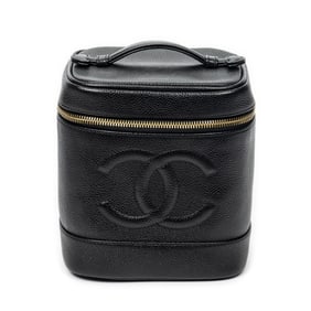 CHANEL TIMELESS TALL VANITY CASE BLACK CAVIAR LEAT