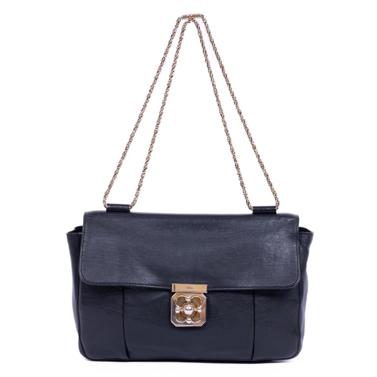 CHLOÉ ELSIE DARK BLUE SMOOTH CALFSKIN SATCHEL: Chloé Elsie Satchel Dark Blue Smooth Calfskin Leather Gold * COLOR: Dark Blue * PRODUCTION CODE: 21157 * INCLUDED: None 31*29*11cm * CONDITION: A * (3cm = 1inch approximately) * Luxury bags