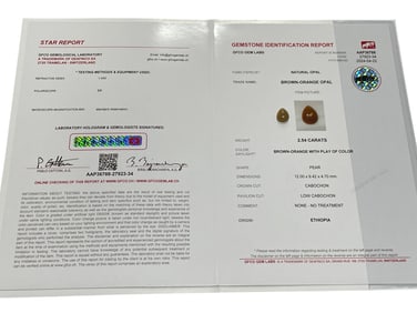 NATURAL BROWN-ORANGE OPAL CABOCHON 2.54 CARATS