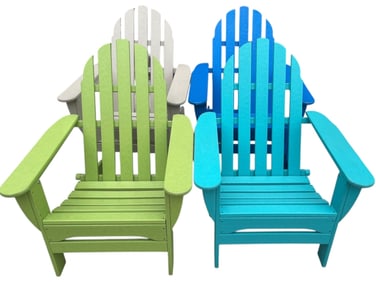 SET OF FOUR ADIRONDACK-STYLE OUTDOOR CHAIRS