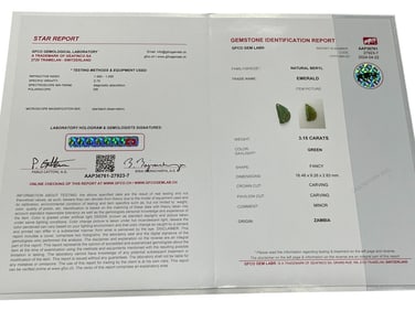 NATURAL ZAMBIAN EMERALD CARVED GEMSTONE 3.15 CTS