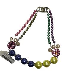 MAWI LONDON PYRAMID & PEARL NECKLACE COLORS $765
