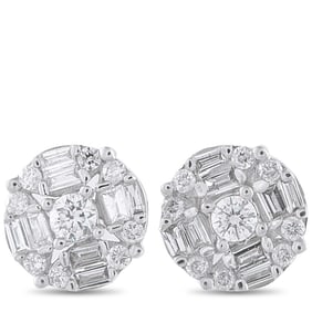 14K GOLD 0.50CT DIAMOND CLUSTER EARRINGS