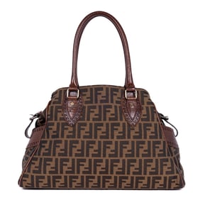FENDI BROWN ZUCCA CANVAS CHEF TOTE