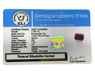 NATURAL RHODOLITE GARNET – 1.70 CT