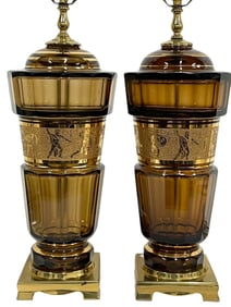 MOSER STYLE AMBER GILDED GREEK WARRIOR