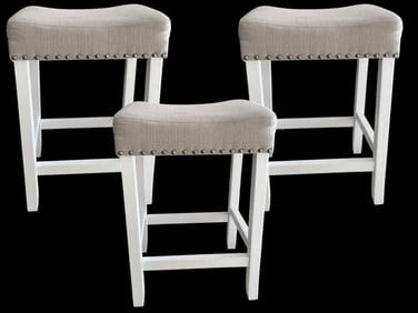 3 NATHAN JAMES COASTAL COUNTER STOOLS