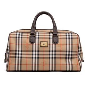 BURBERRY BOSTON LARGE BEIGE HAYMARKET CHECK CANVAS