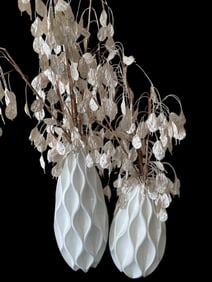 WHITE DECORATIVE VASES WITH FAUX BOTANICALS 24"