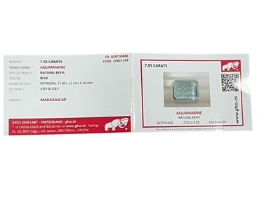7.05 CARAT NATURAL AQUAMARINE OCTAGON GEMSTONE