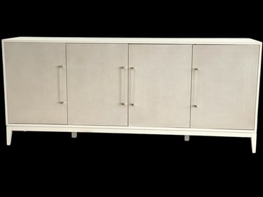 CONTEMPORARY WHITE FOUR-DOOR CREDENZA 78"