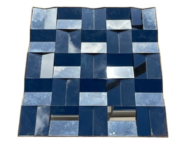 CONTEMPORARY GEOMETRIC MIRRORED WALL ART 32"