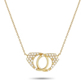 14K GOLD DIAMOND HANDCUFF NECKLACE