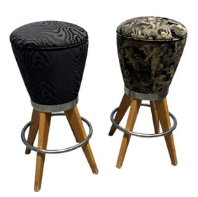 MID-CENTURY STYLE UPHOLSTERED BAR STOOLS