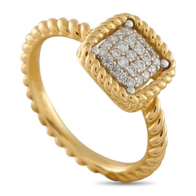 ROBERTO COIN BAROCCO 18K YELLOW GOLD DIAMOND RING