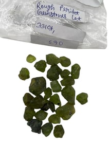 ROUGH PERIDOT GEMSTONE LOT APPROX 331 CARATS