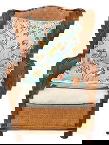 BAMBOO RATTAN TOMMY BAHAMA STYLE WINGBACK CHAIR