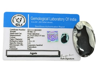 AGATE BI-COLOR OVAL CABOCHON 49.90 CTS