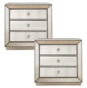 HOLLYWOOD REGENCY STYLE MIRRORED NIGHTSTANDS