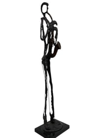 BRUTALIST JAZZ SAXOPHONIST SCULPTURE 38"
