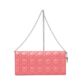 DIOR CANNAGE LAMBSKIN LEATHER CHAIN CLUTCH