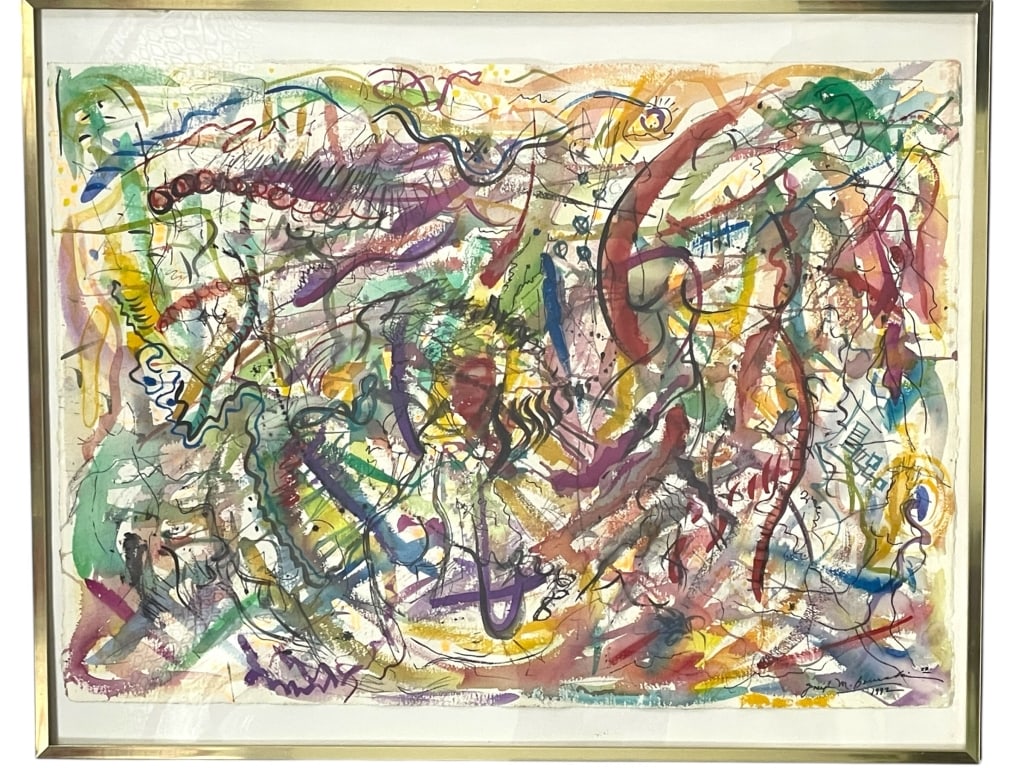 J. BORUCKI MIXED MEDIA PAINTING 44": JOSEPH BORUCKI ORIGINAL PAINTING TITLED CHIEF JOSEPH THE EAGLE -JOSEPH BORUCKI ORIGINAL PAINTING TITLED “CHIEF JOSEPH THE EAGLE”Original mixed-media painting on paper by Joseph Borucki, titled