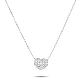 LB EXCLUSIVE 18K WHITE GOLD 1.0CT DIAMOND PAVE HEA