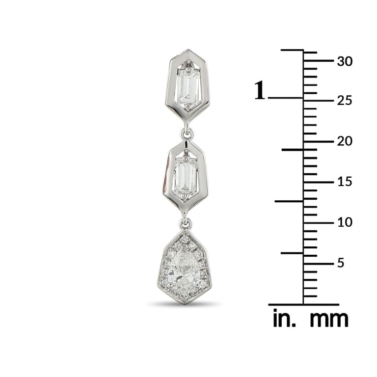 18K GOLD 1.70CT DIAMOND EARRINGS - 4
