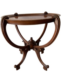 ROUND TRADITIONAL INLAID MAHOGANY OCCASIONAL TABLE