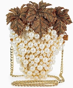 NEW MARY FRANCES GRAPES GALORE BEADED CROSSBODY
