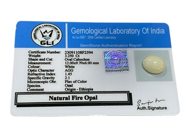 NATURAL FIRE OPAL CABOCHON 3.25 CT