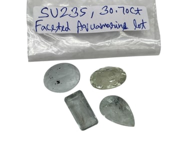 FACETED AQUAMARINE GEMSTONE LOT 30.70 CARATS