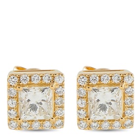 18K GOLD AND 1.37CT DIAMOND EARRINGS
