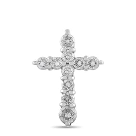 PLATINUM 0.50CT DIAMOND CROSS PENDANT