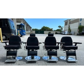 SET OF FOUR PROFESSIONAL BARBER CHAIRS