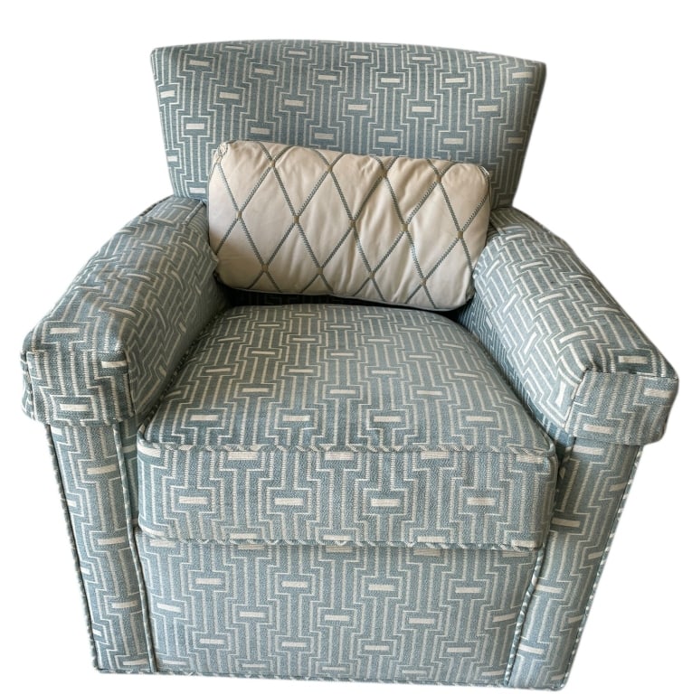 SWIVEL ARMCHAIR WITH GEOMETRIC FABRIC 34" (1 of 7)