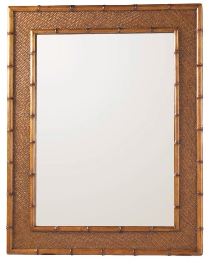 TOMMY BAHAMA ISLAND ESTATE PALM GROVE MIRROR 47": TOMMY BAHAMA HOME ISLAND ESTATE PALM GROVE MIRROR-This elegant Island Estate Palm Grove mirror by Tommy Bahama Home showcases refined island-inspired design with a warm bamboo-style frame and woven
