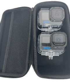 PAIR OF GOPRO ACTION CAMERAS W CASE