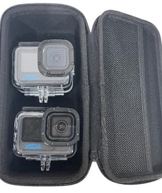 PAIR OF GOPRO ACTION CAMERAS W CASE