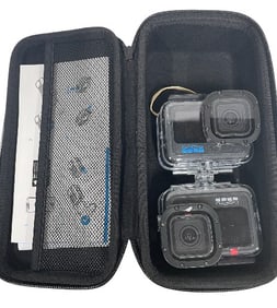 PAIR OF GOPRO ACTION CAMERAS W CASE