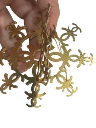 NEW CHANEL GIFT 3D GOLD WHITE SNOWFLAKE ORNAMENT - 6