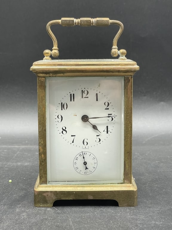 FRENCH BRASS CARRIAGE CLOCK 6" - 3