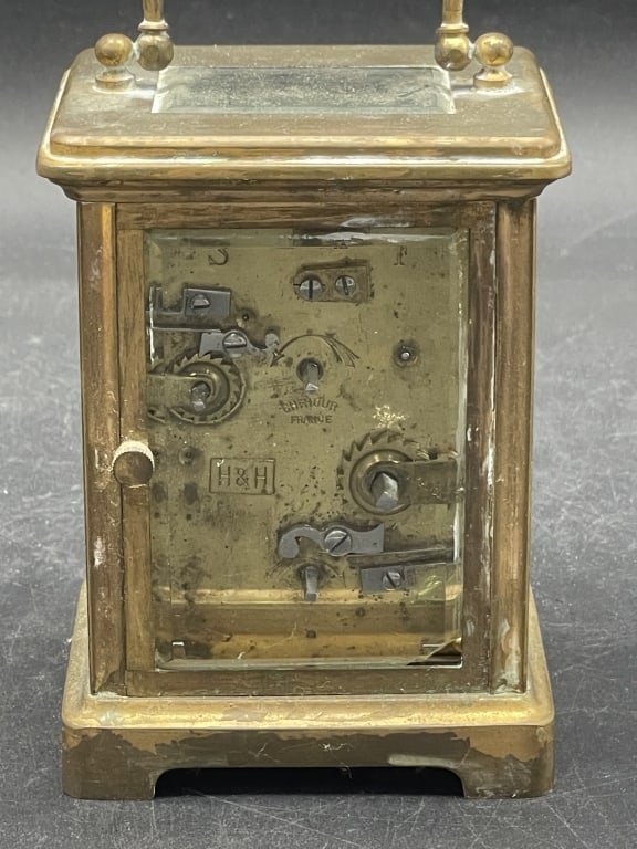 FRENCH BRASS CARRIAGE CLOCK 6" - 4