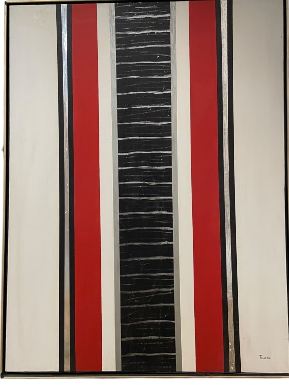 ABSTRACT GEOMETRIC PAINTING SIGNED TELLERIA 49" (1 of 4)