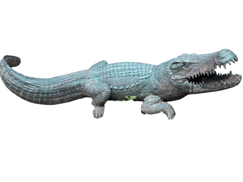 LARGE BRONZE ALLIGATOR SCULPTURE 47" (1 of 6)