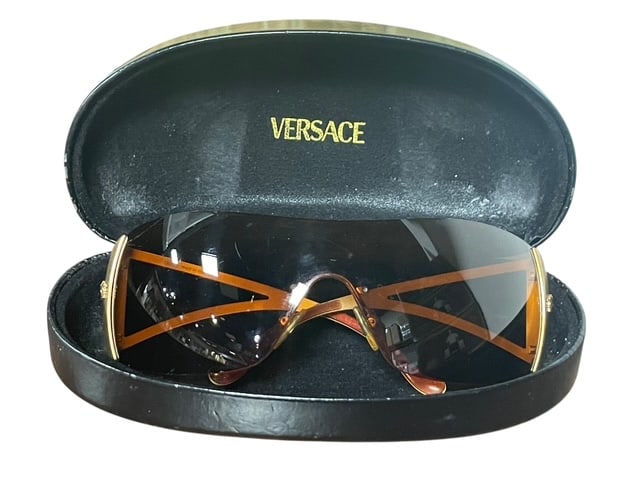 VERSACE DESIGNER UNIFRAME OVERSIZED SUNGLASSES BRW (1 of 12)