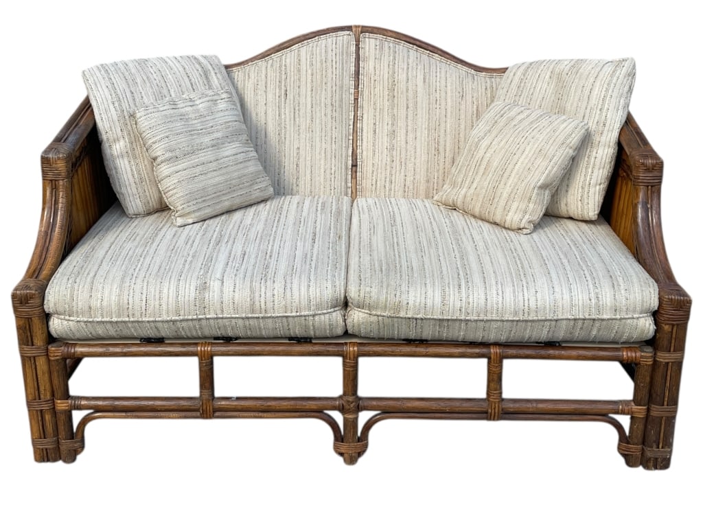McGUIRE STYLE BAMBOO RATTAN SOFA 55" (1 of 11)