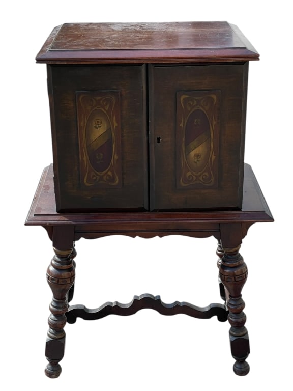 ANTIQUE COPPER-LINED CIGAR CABINET HUMIDOR (1 of 7)